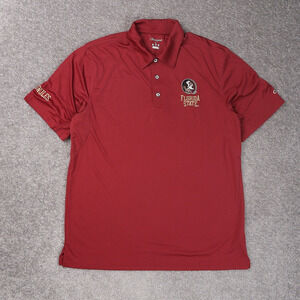 Champion Florida State Seminoles Athletic Large Red Short Sleeve Polo Shirt